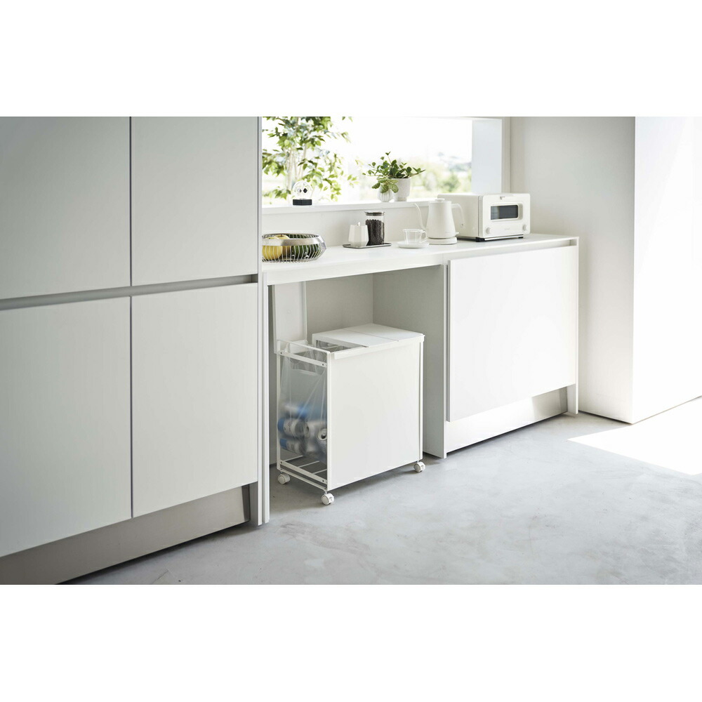 山崎実業 tower 蓋付き目隠し分別ダストワゴン タワー 3分別の商品画像