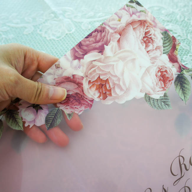  clear file A4 size rudu-tebro Sam romance сhick rose elegant made in Japan ivory pink 
