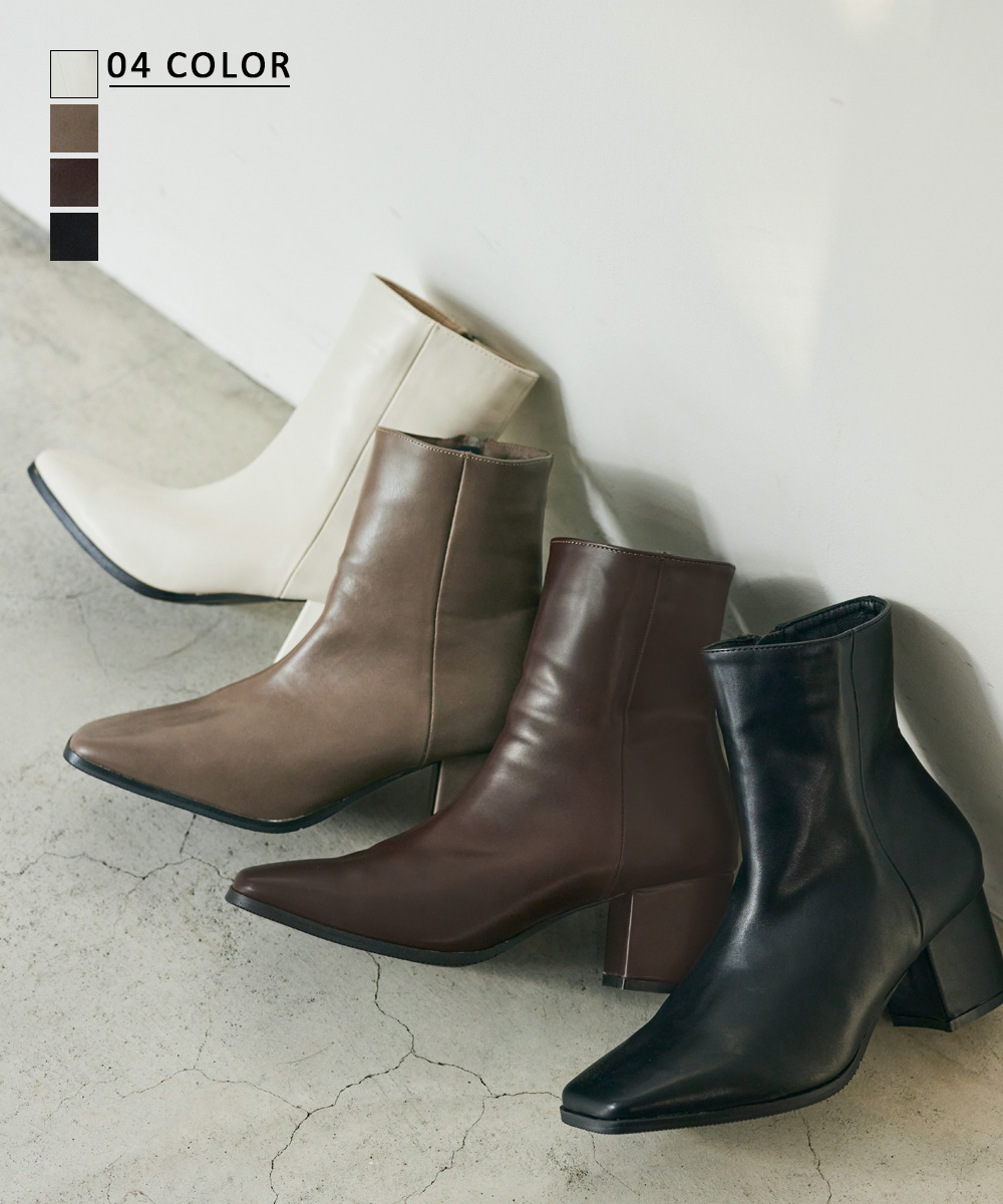 スクエアショートブーツ