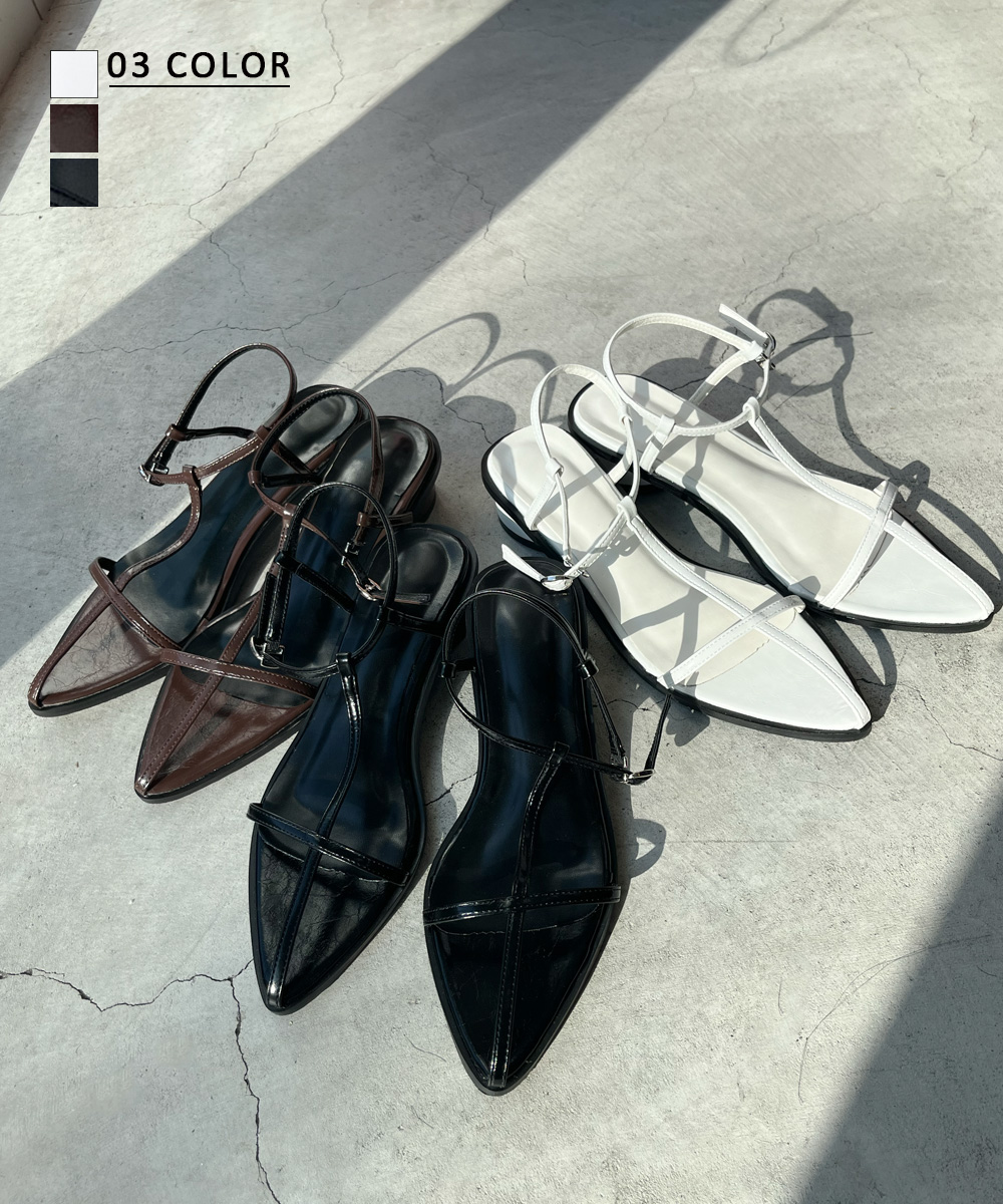 ポインテッドストラップサンダル