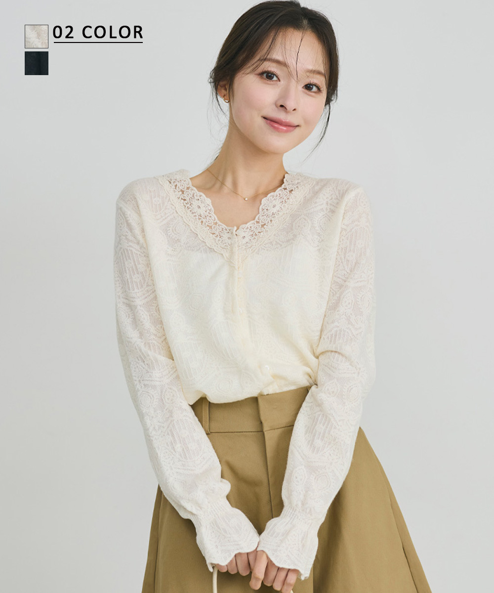 レースキャンディスリーブトップス