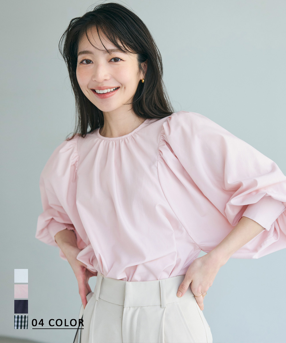 ボリュームパフスリーブブラウス