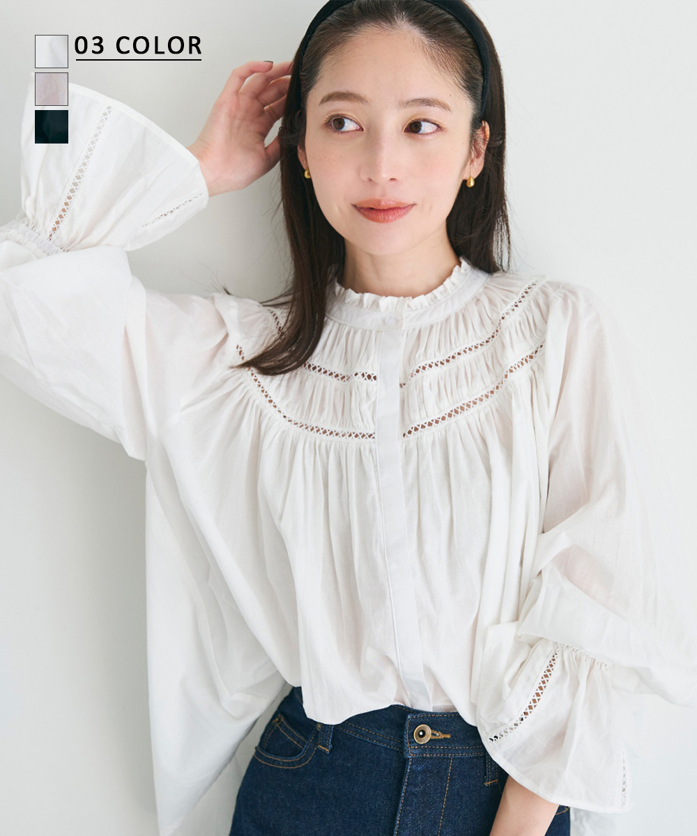 【MAAYA DESIGN】コットンレースブラウス