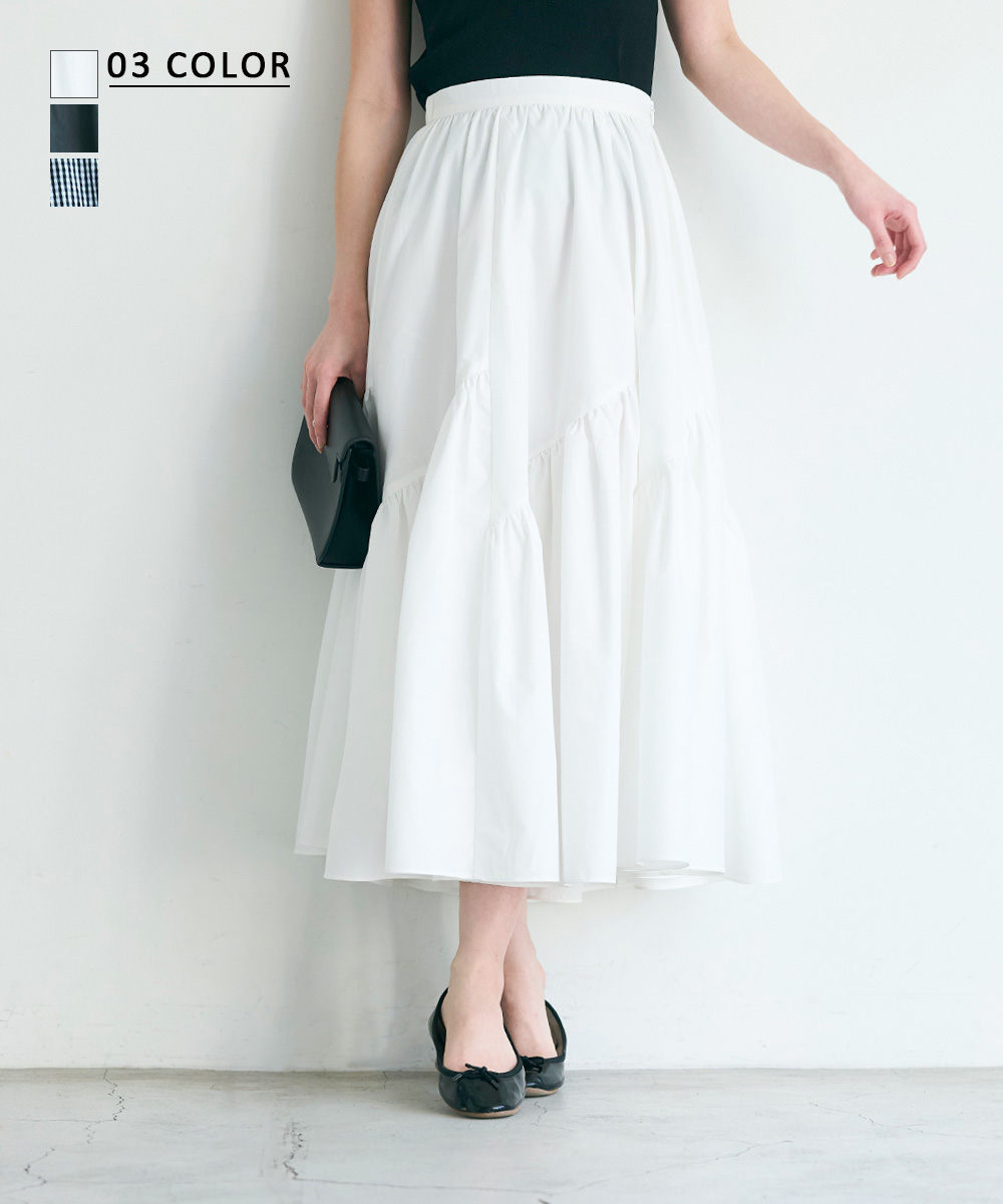 【HARUKA DESIGN】ギャザー切り替えスカート