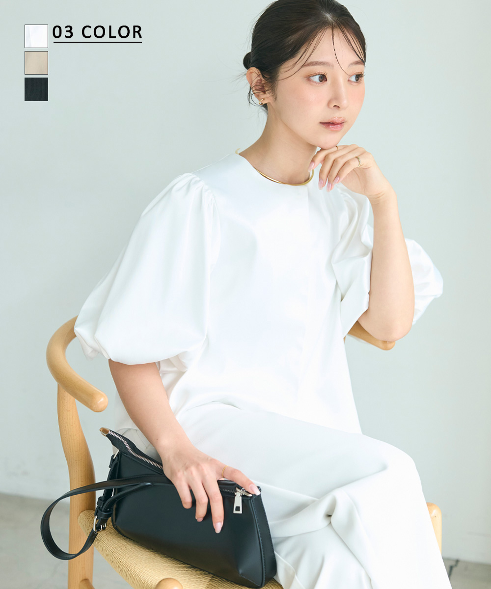 バルーンスリーブサテンジャケット