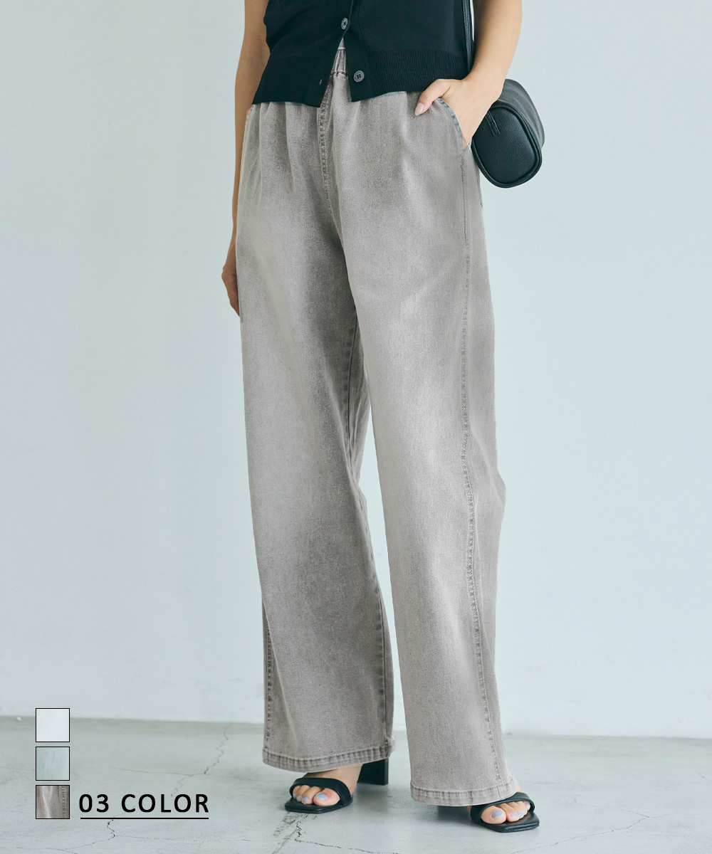 ウエストゴムリラックスデニム