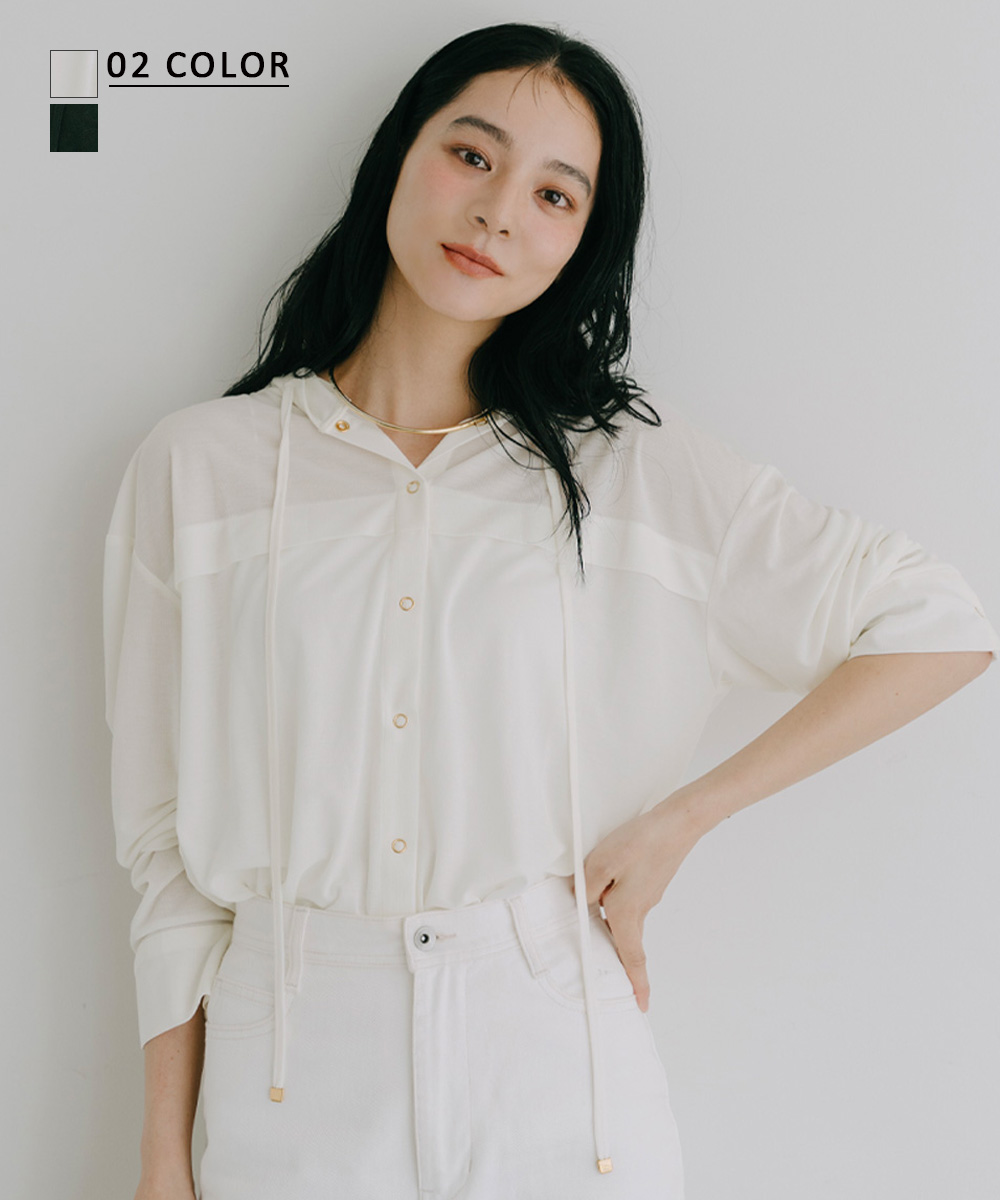 シアーフード付きカットソーブルゾン