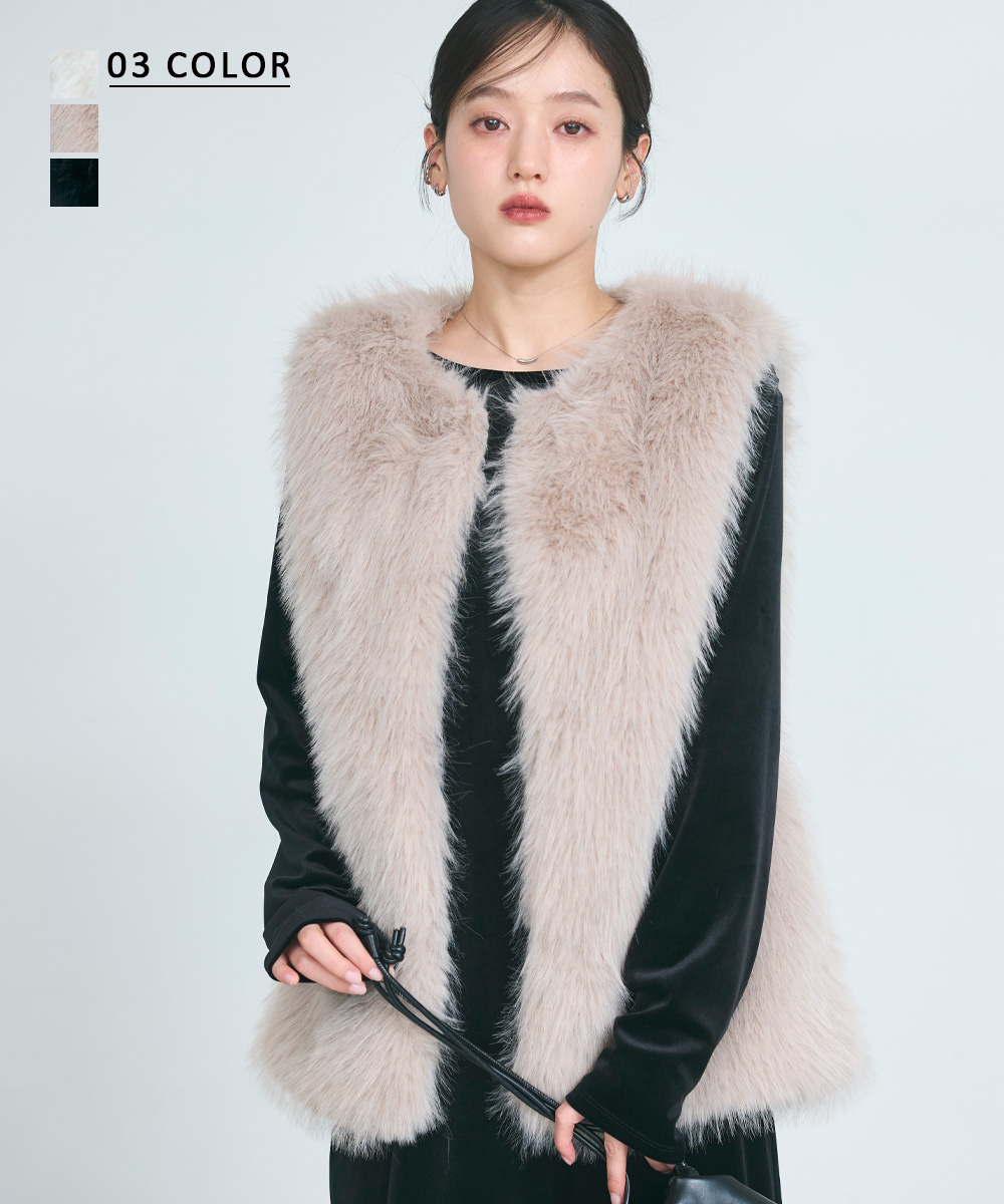 【HARUKA DESIGN】ノーカラーフェイクファージレ