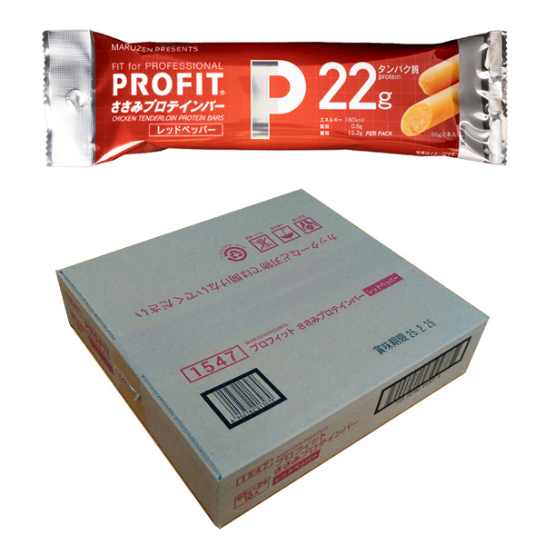 プロフィット ささみプロテインバー レッドペッパー 65g 2本入り × 10袋の商品画像