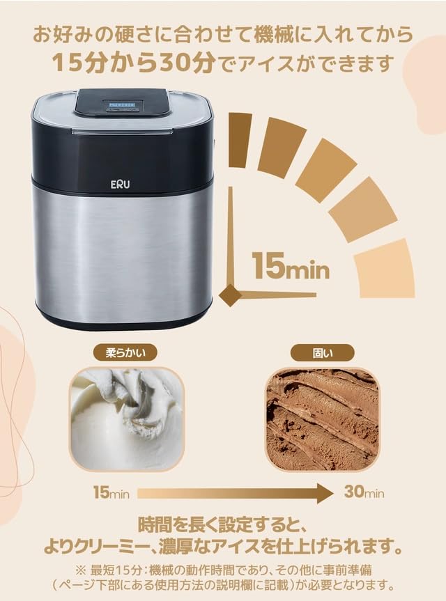 LeadSelect Lead select ice cream maker ERU 1.5L most short 15 minute disassembly washing possibility flapechi-no sherbet afo guard puff . healthy ... Cafe 