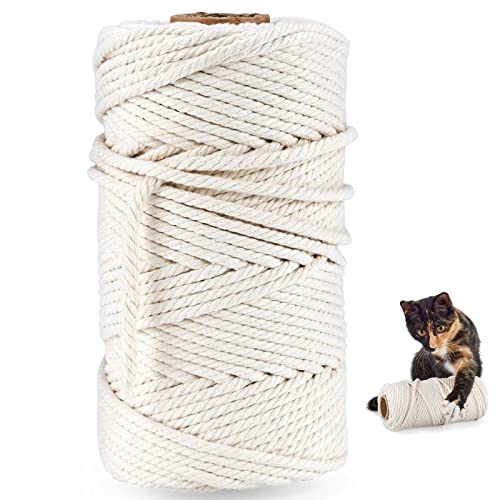 Yangbaga cat tower rope 6mm white cotton . nail sharpen nail .. for cat tower cat walk cat tower for cat climbing frame. repair. substitute handmade DI