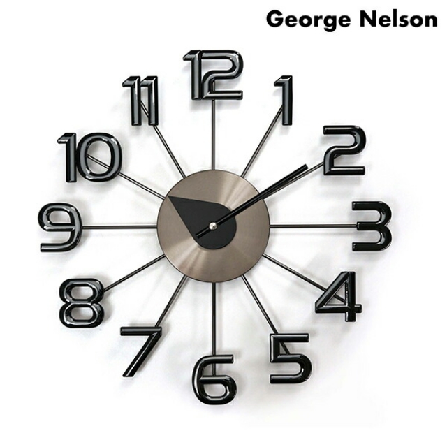 新品未使用箱付き e Nelson GN41167 時計 George Nelson GeorgeNelson Ferris Wall Clock GN41167（シルバー