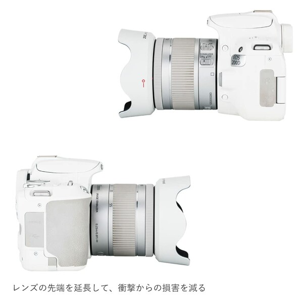 JJC possible reverse type Canon EW-63C interchangeable lens shade EF-S 18-55mm F3.5-5.6 IS STM &amp; EF-S 18-55mm F4-5.6 IS STM lens for 