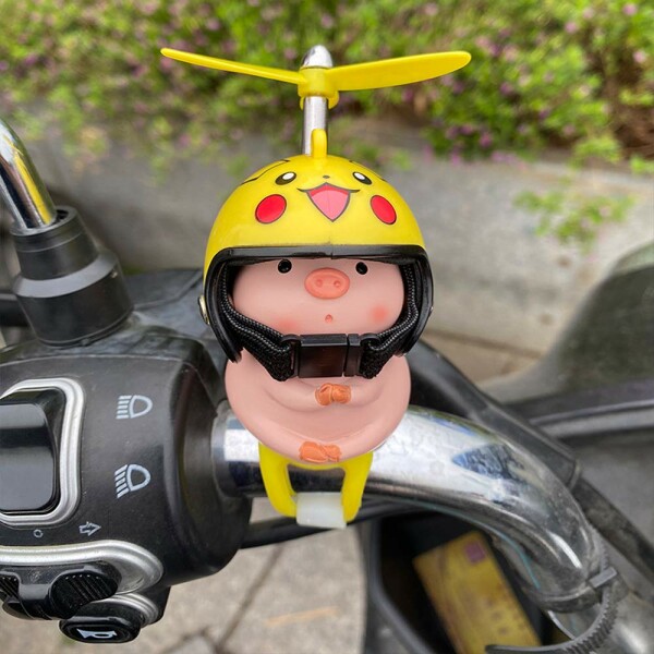  bicycle. bell. person direction record lovely pig. . pig helmet spin all child for adult bicycle accessory 