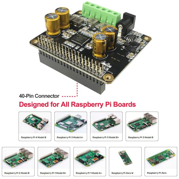 Raspberry Pi audio amplifier 2x80Wpi-k output D class high faiAMP Pro cap,192KHz/24bit MA12070PVolumio,M