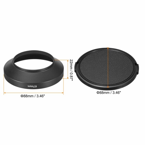 PATIKIL 67 mm lens hood wide-angle reflection prevention inside part hood cap . cleaning Cross attaching camera re