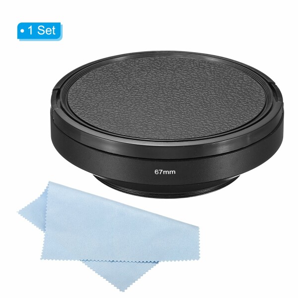 PATIKIL 67 mm lens hood wide-angle reflection prevention inside part hood cap . cleaning Cross attaching camera re