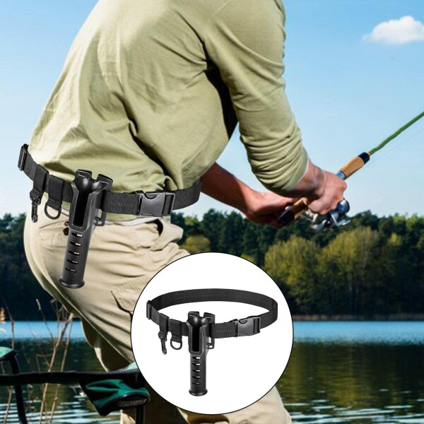 LuDa fishing rod belt fishing belt adjustment possible waist rod holder protection belt fishing rod .