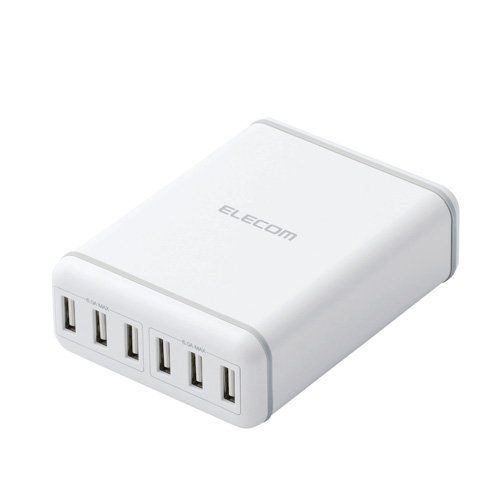 ELECOM ELECOM 6ポートAC充電器 MPA-ACD03WH （ホワイト） USB ACアダプターの商品画像