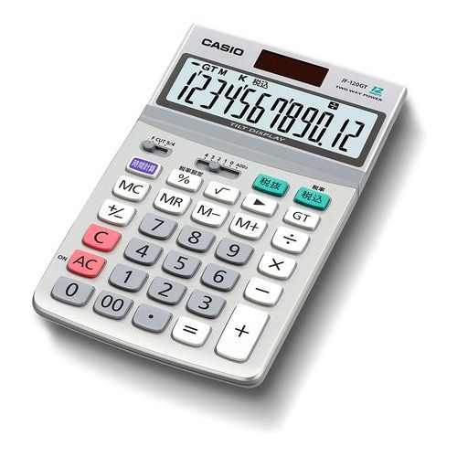 カシオ計算機 12桁 グリーン購入法適合 実務電卓 ジャストタイプ JF-120GT-N ×1個の商品画像
