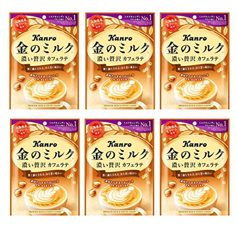 Kanro Kanro 金のミルクキャンディカフェラテ 70g×6袋 金のミルク 飴、ソフトキャンディの商品画像