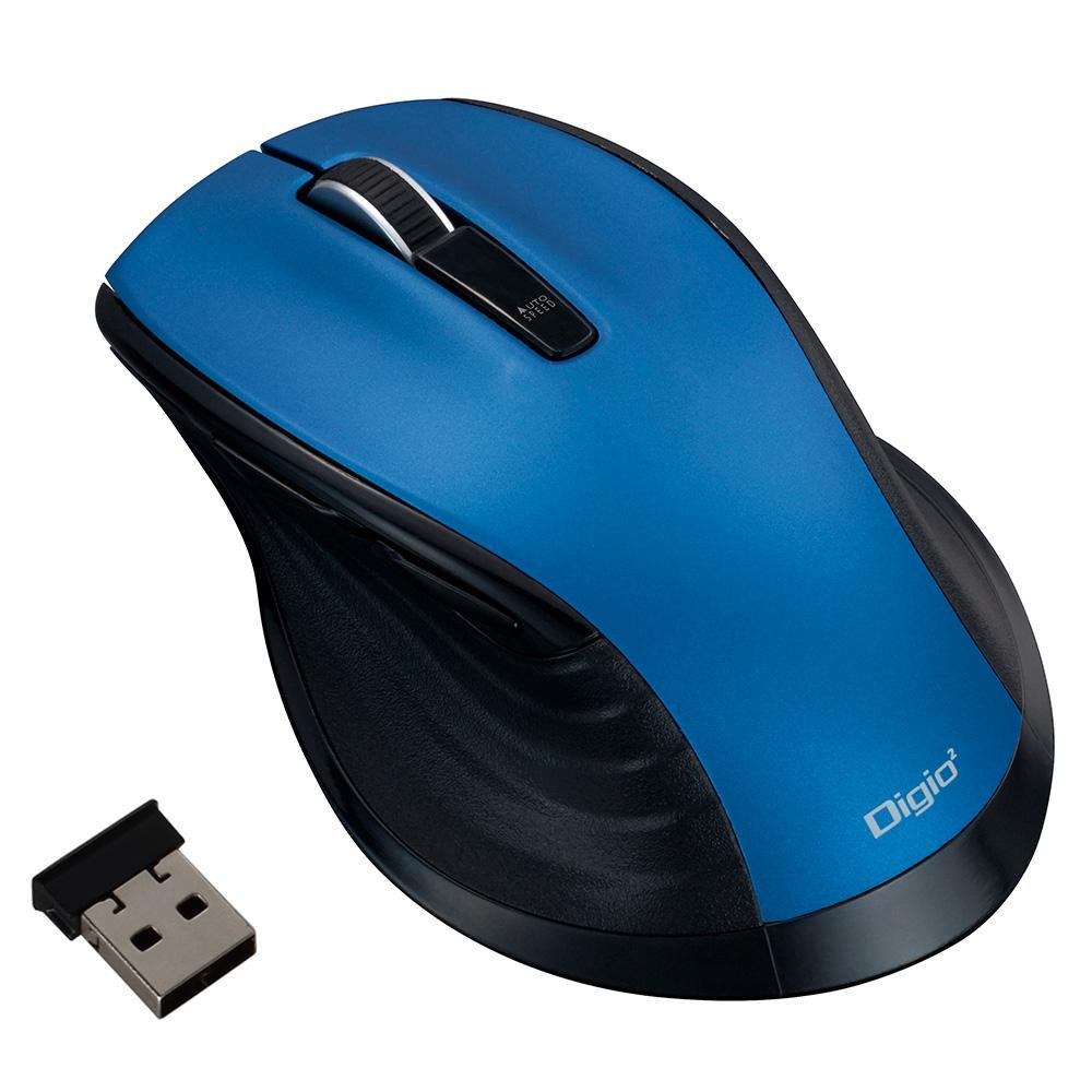 ナカバヤシ Digio2 F_line BlueLED 無線 静音マウス 5ボタン MUS-RKF147BL（ブルー） マウス、トラックボール ...