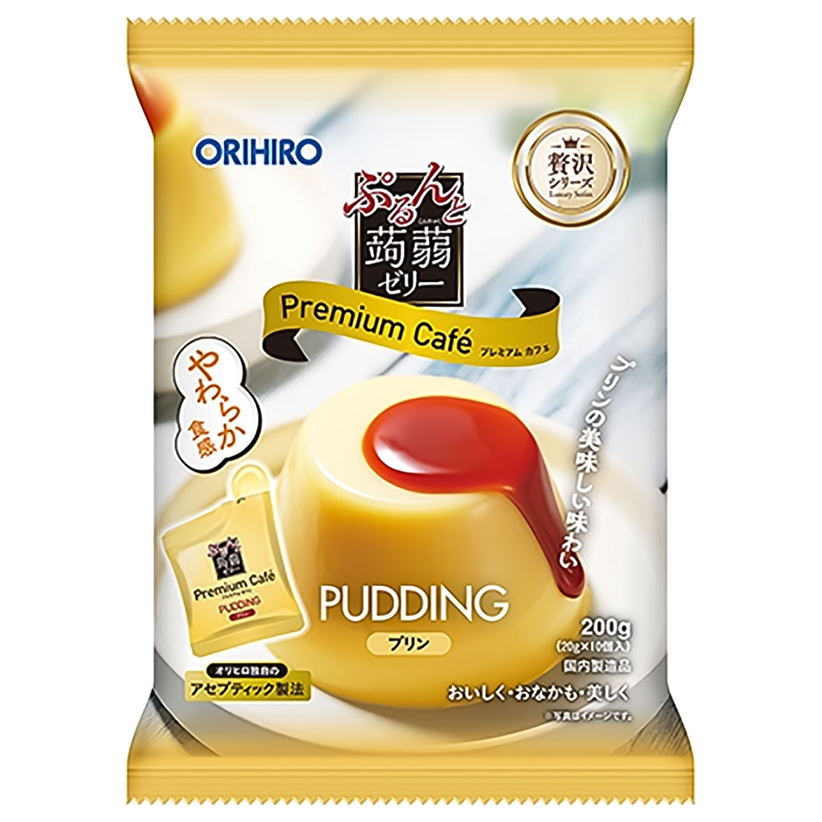 ORIHIRO ぷるんと蒟蒻ゼリー プレミアムカフェ プリン 200g（20g×10個） × 1個の商品画像
