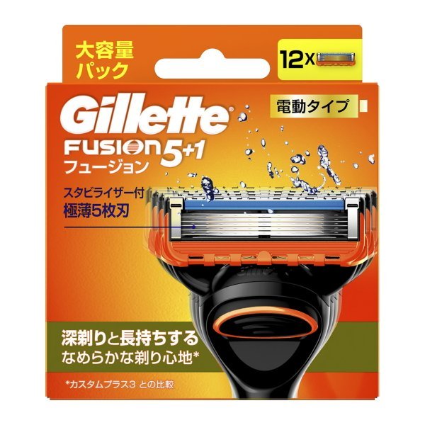 P&G ジレット フュージョン 電動タイプ 5枚刃 替刃 12個入 × 1セット Gillette メンズ剃刀替え刃の商品画像