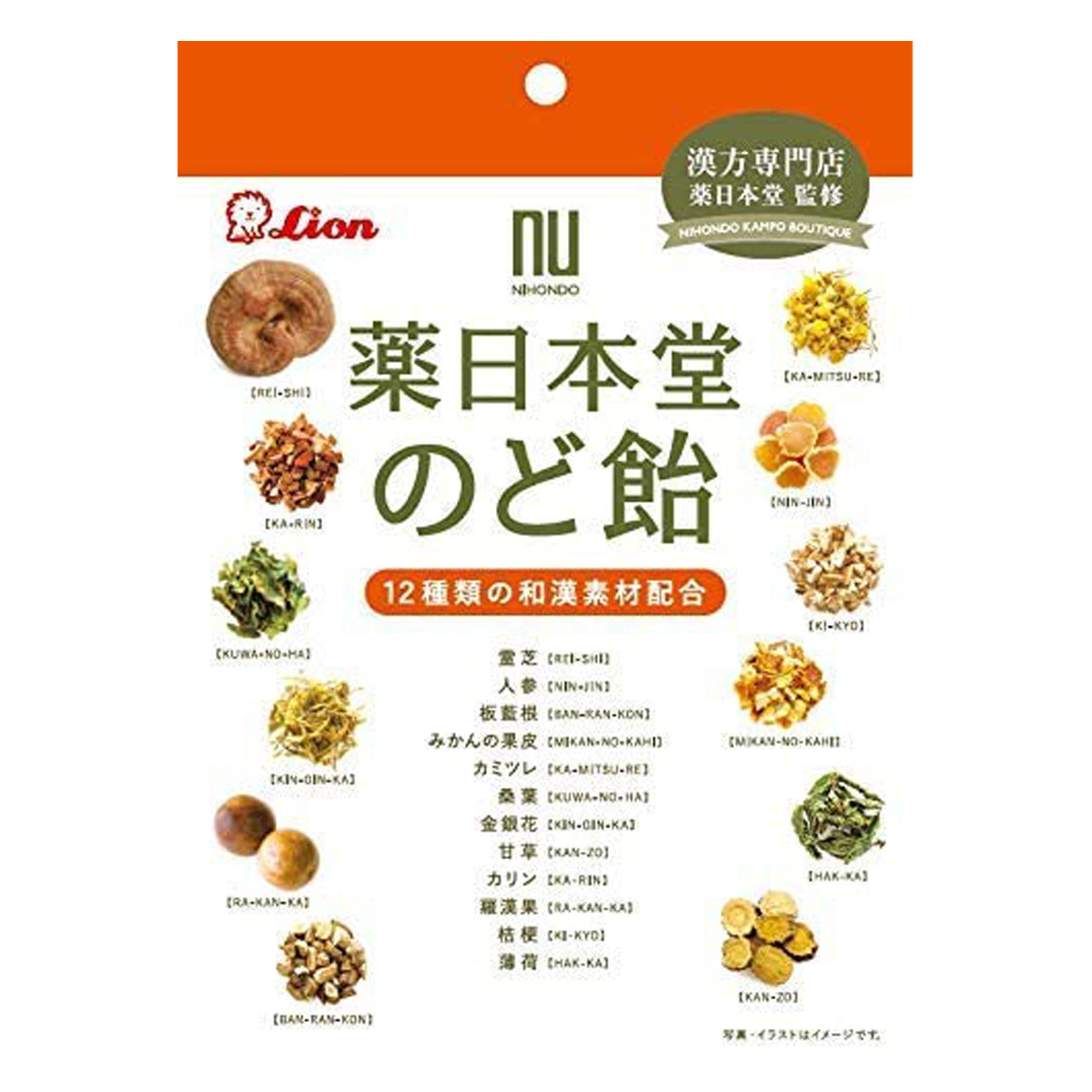 Lion（お菓子） Lion 薬日本堂のど飴 74g×1袋 飴、ソフトキャンディの商品画像