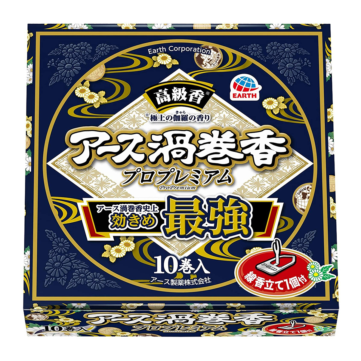 アース製薬 アース渦巻香 プロプレミアム 10巻箱入×1セット アース渦巻香 ハエ、蚊駆除剤の商品画像