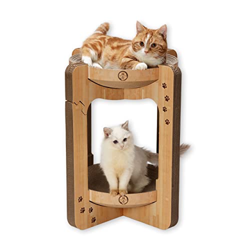 猫壱 バリバリボウルタワー レギュラーサイズ ライトブラウンの商品画像