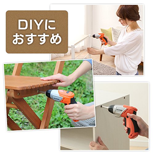  Iris o-yama cordless electric driver 6 -step a little over . adjustment with function pen type . deformation possibility bit 12 kind attached LED light attaching light weight 410g JCD-42