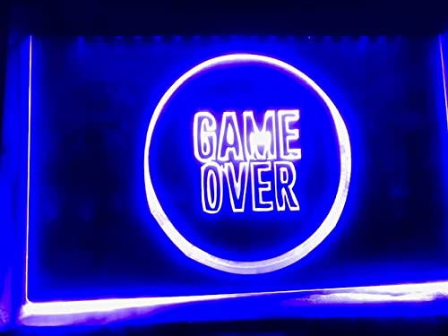 Game Over LED игра салон неоновый свет голубой 