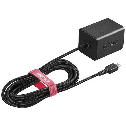 BUFFALO BUFFALO 2.4A USB急速充電器 microUSB急速ケーブル一体型タイプ BSMPA2401BC1BK （ブラック） USB ACアダプターの商品画像