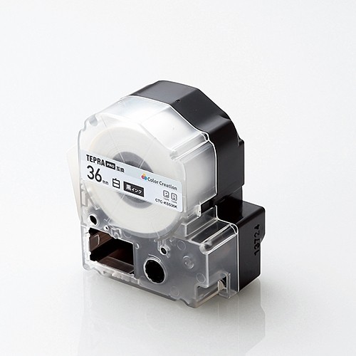SS36K互換テープカートリッジ CTC-KSS36K 36mm（白・黒文字）×1個 ラベルプリンター、ラベルライターの商品画像