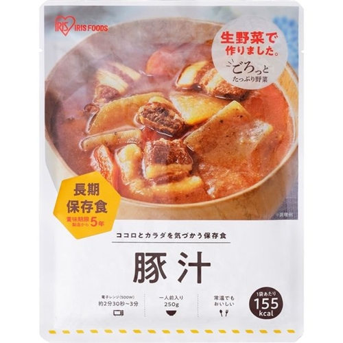 アイリスフーズ 災対食パウチ 豚汁 250g×1袋の商品画像