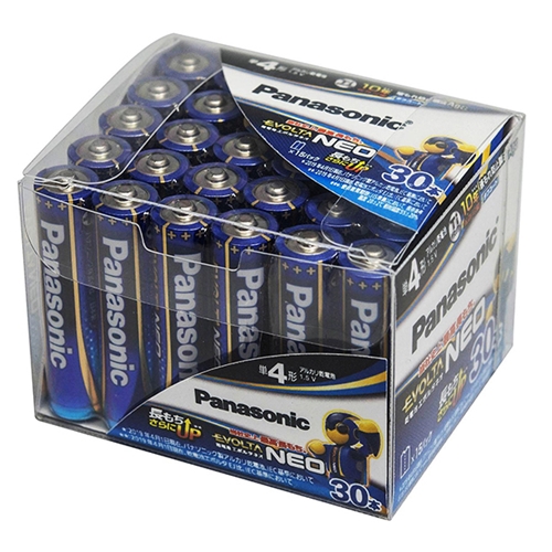 Panasonic アルカリ乾電池 エボルタネオ 単4形 30本パック×1個（単4形 30本） LR03NJ/30SH EVOLTA 乾電池の商品画像