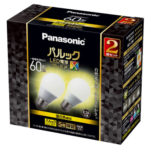 Panasonic 【2個】パルック LED電球 プレミアX LDA7WWDGSZ6F2T（温白色相当） ×1セット パルック LED電球、LED蛍光灯の商品画像