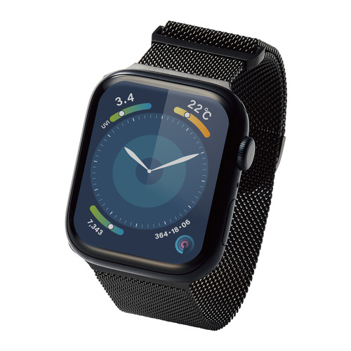 エレコム Apple Watch用 ミラネーゼバンド マグネット (49/45/44/42mm) ブラック AW-45BDSSMMBKの商品画像