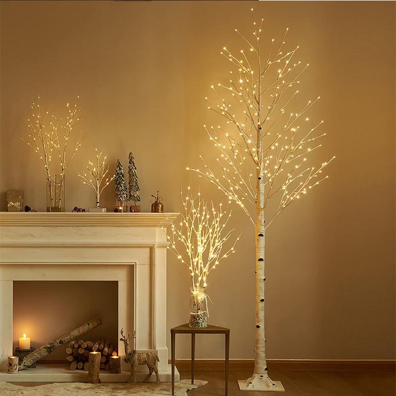  Christmas tree white birch LED decoration light Christmas tree desk Northern Europe b lunch tree Northern Europe manner stylish 60 150cm remote control attaching modern decoration aru The s tree 2024