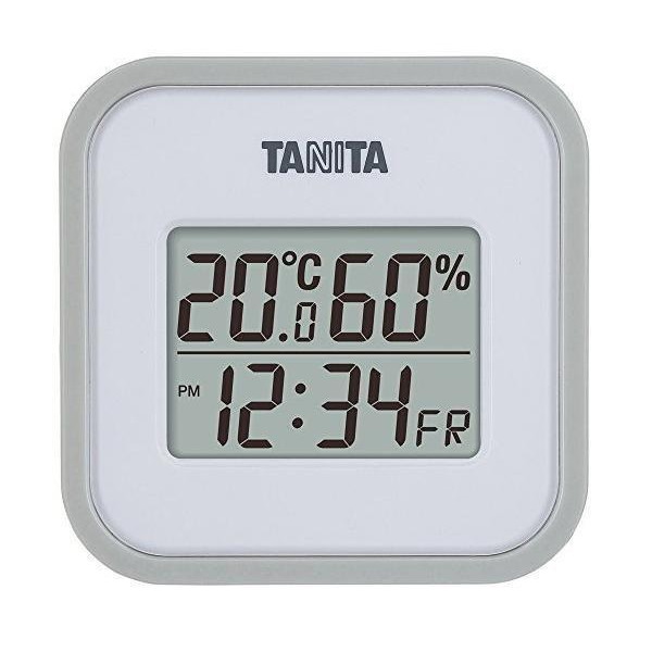 tanita temperature hygrometer TT-558 GY temperature humidity digital wall wall clock attaching desk magnet gray 