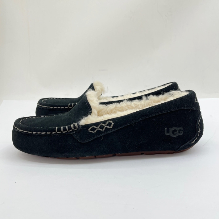 ** UGG UGG slip-on shoes ANSLEY Anne attrition - lady's shoes moccasin 24.0cm US7 1106878 black remarkable wound . dirt none 