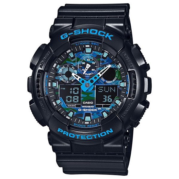 G-SHOCK BIG CASE GA-100CB-1AJF （カモフラージュ柄/ブルー）