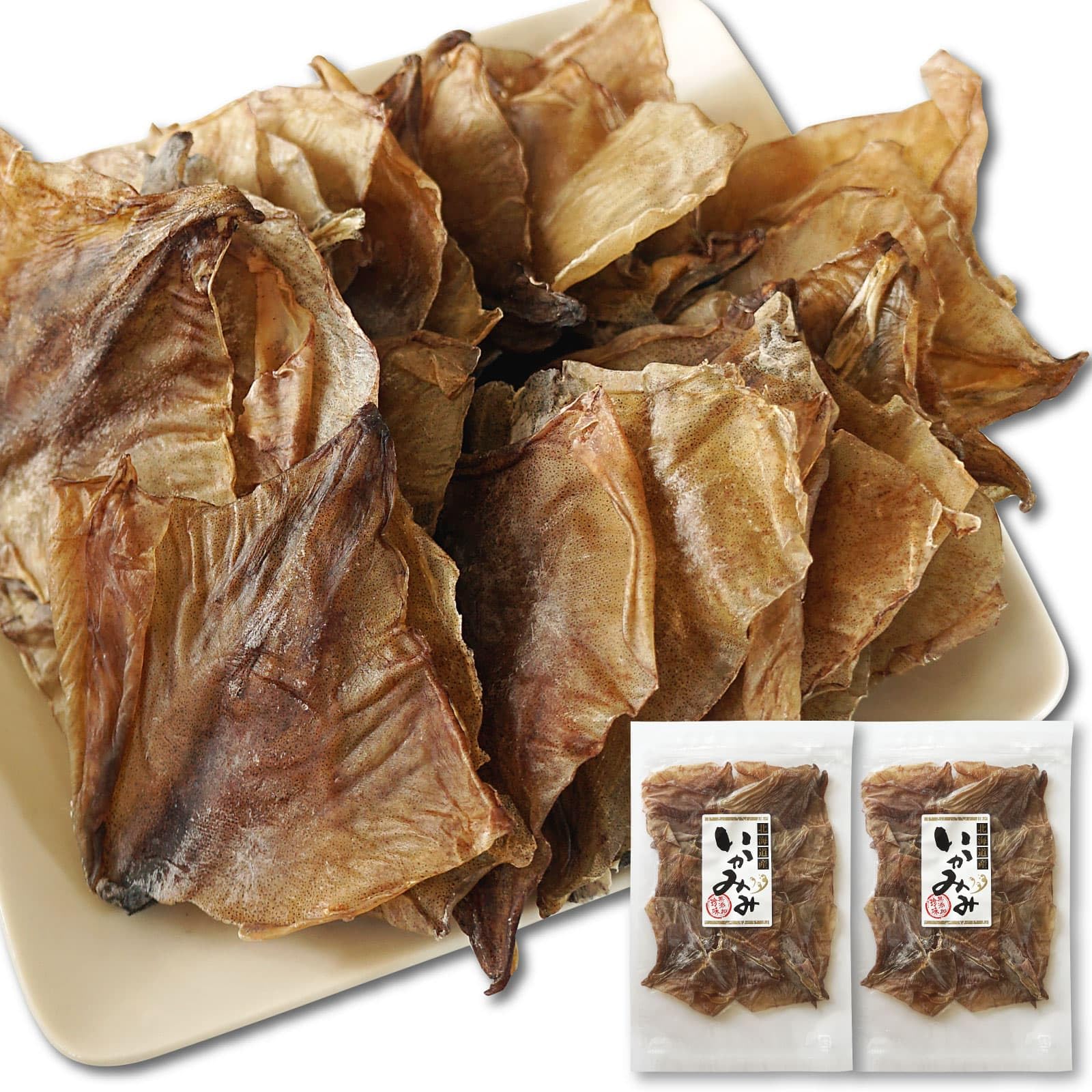 スルメ スルメ耳 イカみみ 80g×2袋 北海道産 スルメイカ 無添加 耳 本場の味わい イカ耳 お徳用 '4571194554793の商品画像