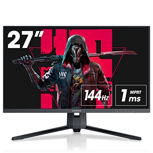 KOORUI 27インチ ゲーミングモニター 2560×1440 VA 非光沢 144Hz 1ms FreeSync対応