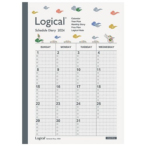 ナカバヤシ ナカバヤシ ロジカルダイアリー 2024 月間ノートタイプA（タツ）B5 NS-B502-24AE 手帳（文具）の商品画像