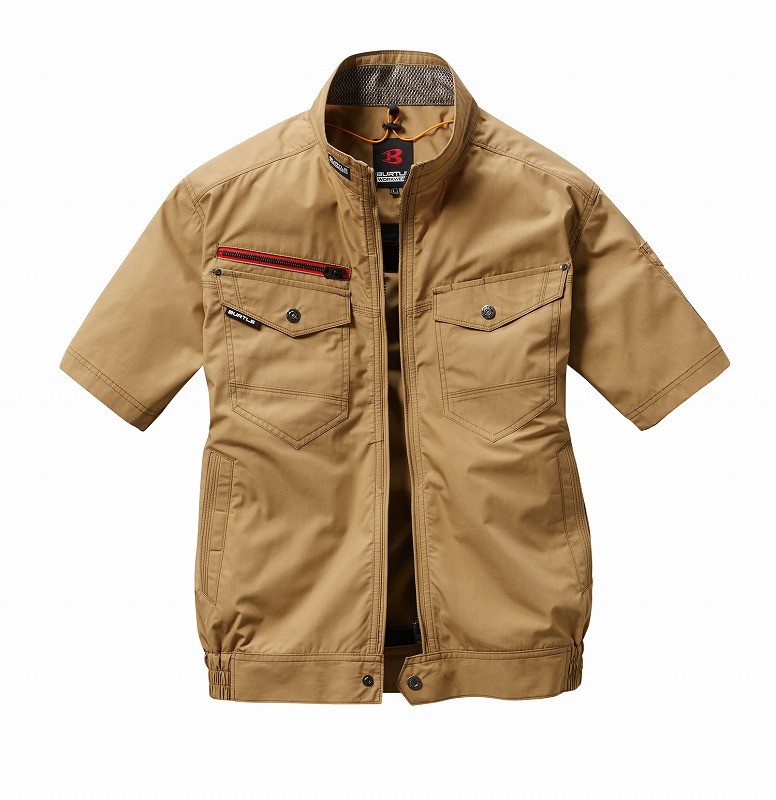 BURTLE エアークラフト半袖服のみ AC7146 カーキ （4Lサイズ） 電動ファン付きウエアの商品画像