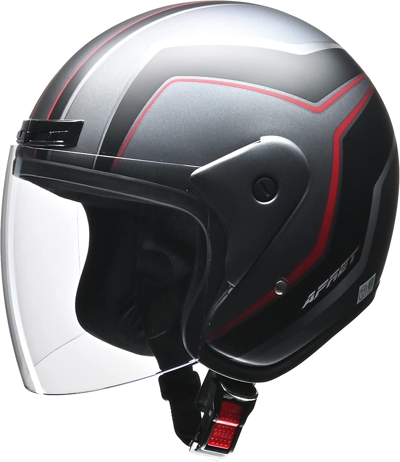 リード工業 APRET ジェットヘルメット フリー（57-60cm未満） マットガンメタリック バイク用　ジェットヘルメットの商品画像