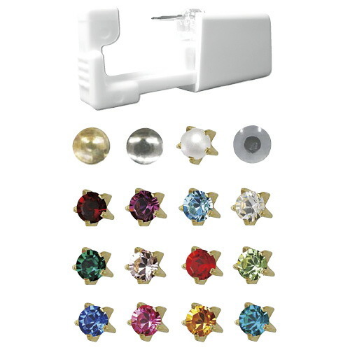 セイフティピアッサー 樹脂ピアス内蔵ピアッサー クリア 14G 5RF506CLの商品画像