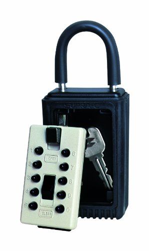 プッシュボタン式 カギ番人 南京錠型 PC4 家庭用 ブラックの商品画像